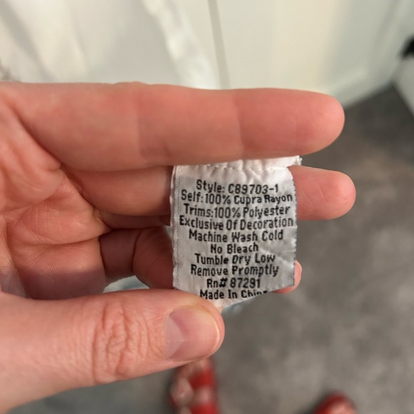 Johnny Was Sheer White Boho Embroidered V-neck Coverup Tunic - Picture 9 of 9